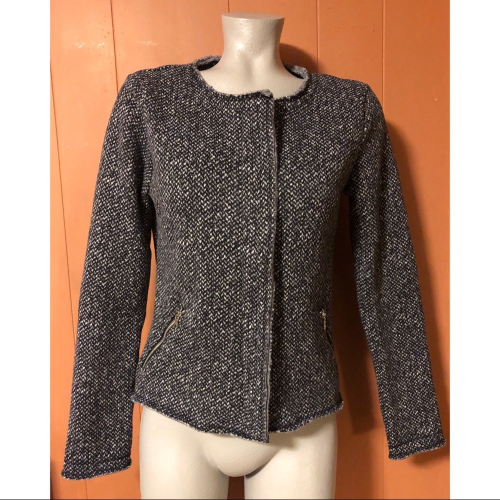 Gap Herringbone Fleece Zip Up Jacket, Small